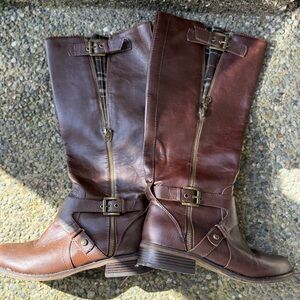 Brown Leather Knee-High Boots